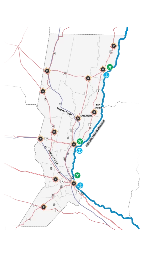 mapa red interpuertos